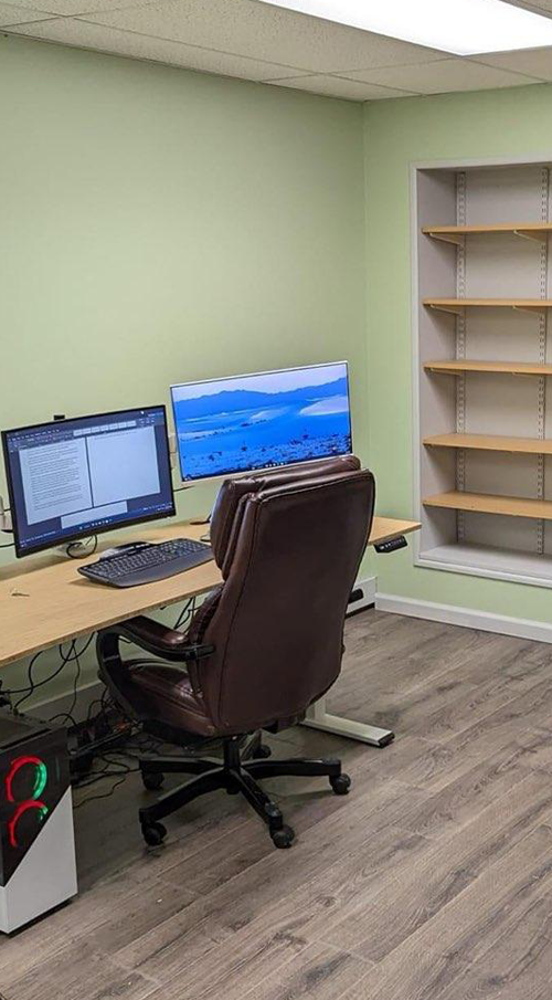 Sober Support Coalition Office with Desk and Monitor